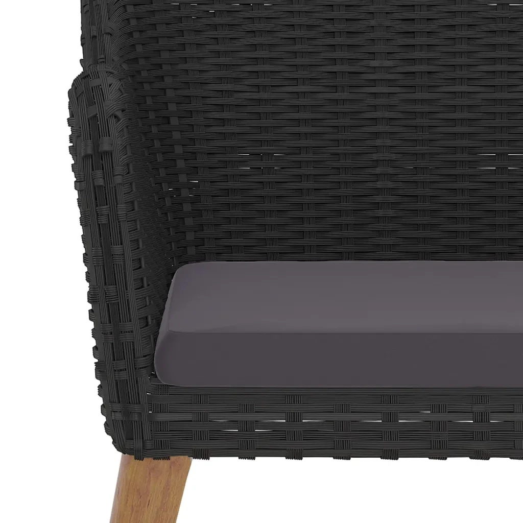 Set da Pranzo da Giardino 7 pz con Cuscini Nero 3156727 - Image 6