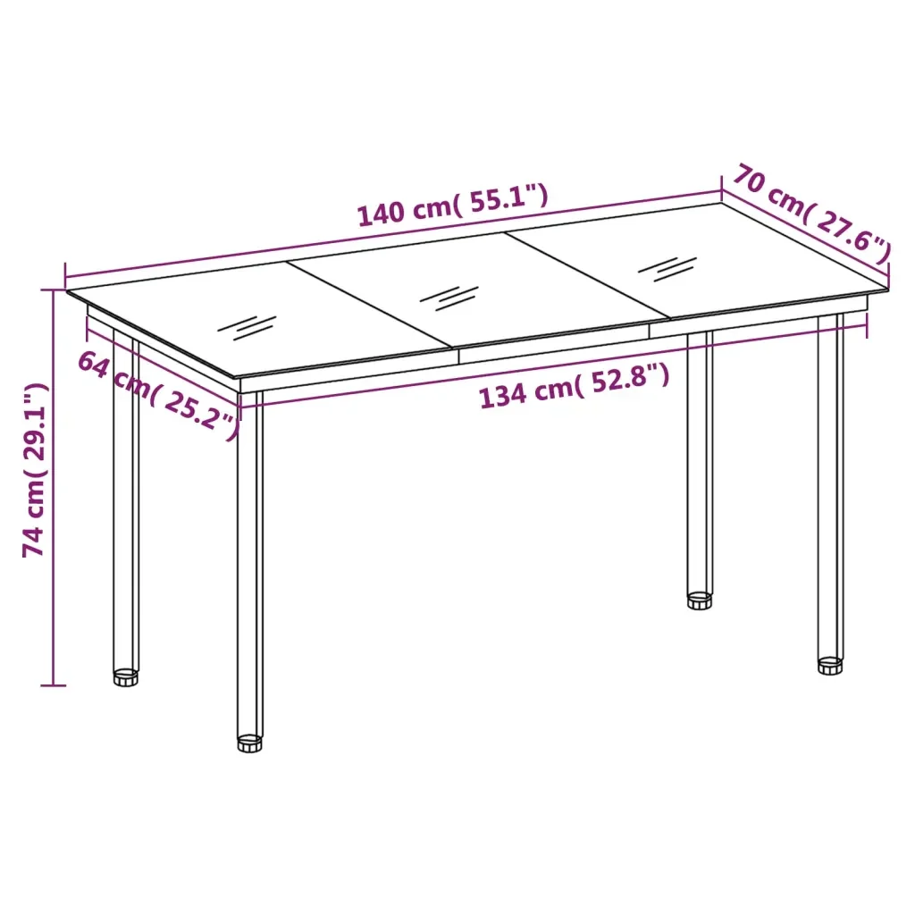 Set da Pranzo da Giardino 7 pz e Cuscini in Polyrattan e Vetro 3099706 - Image 8