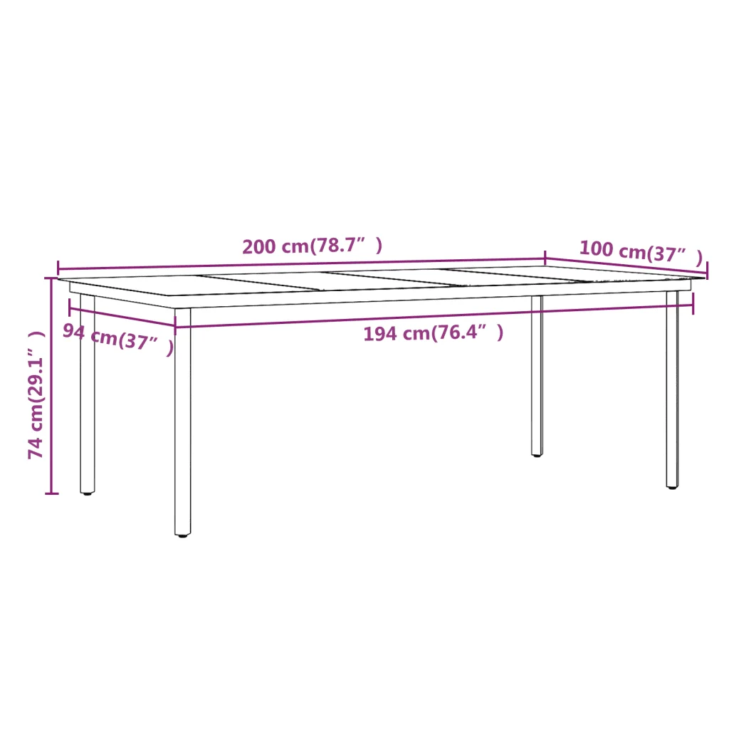 Set da Pranzo da Giardino 7 pz e Cuscini in Polyrattan e Vetro 3099707 - Image 8