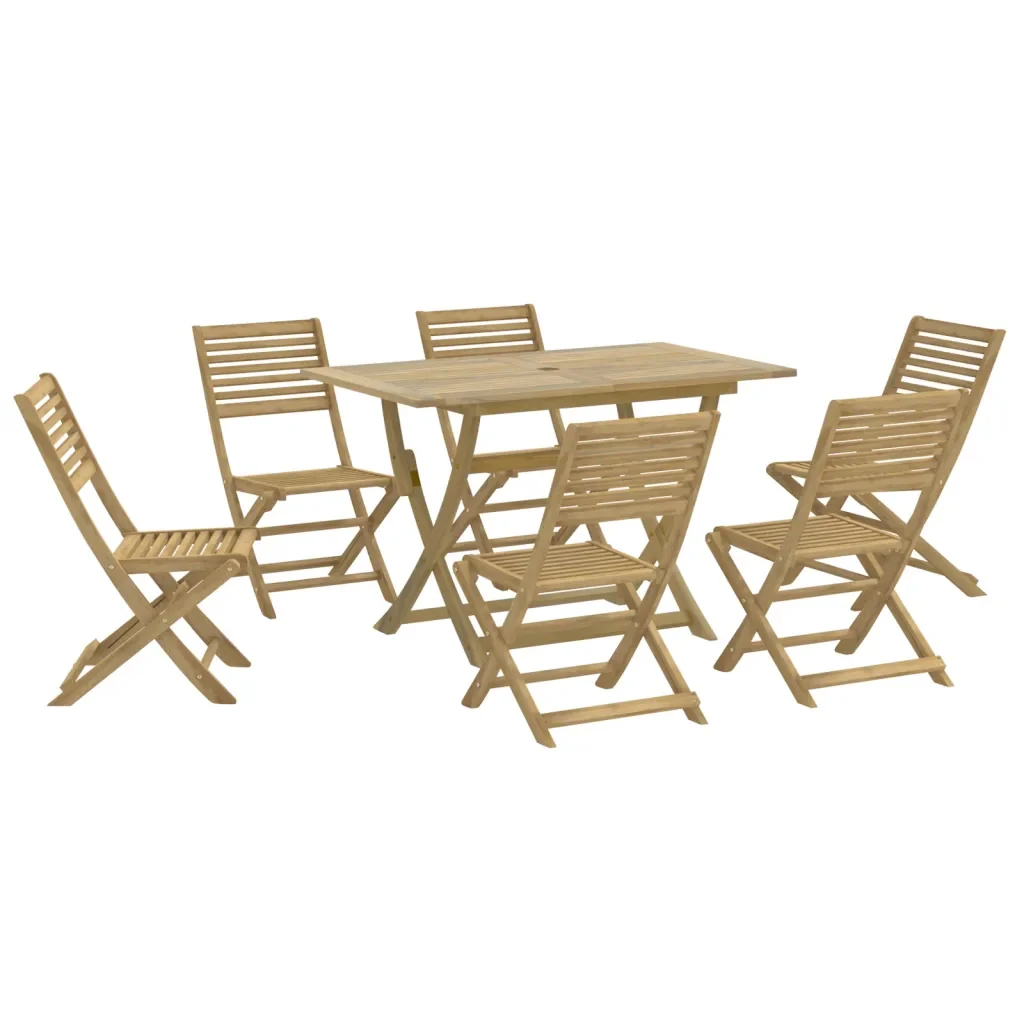 Set da Pranzo da Giardino 7 pz in Legno Massello di Acacia - Image 2