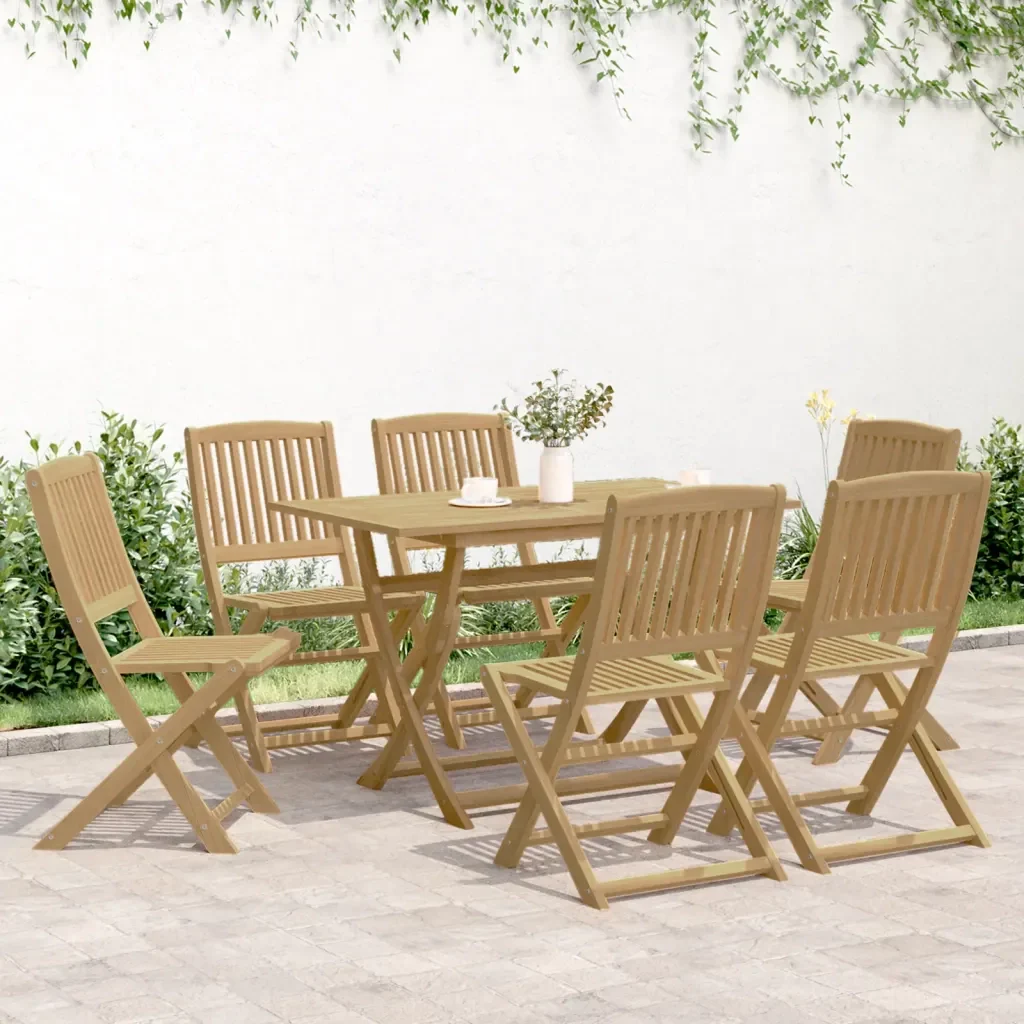 Set da Pranzo da Giardino 7 pz in Legno Massello di Acacia 3214237 - Image 3