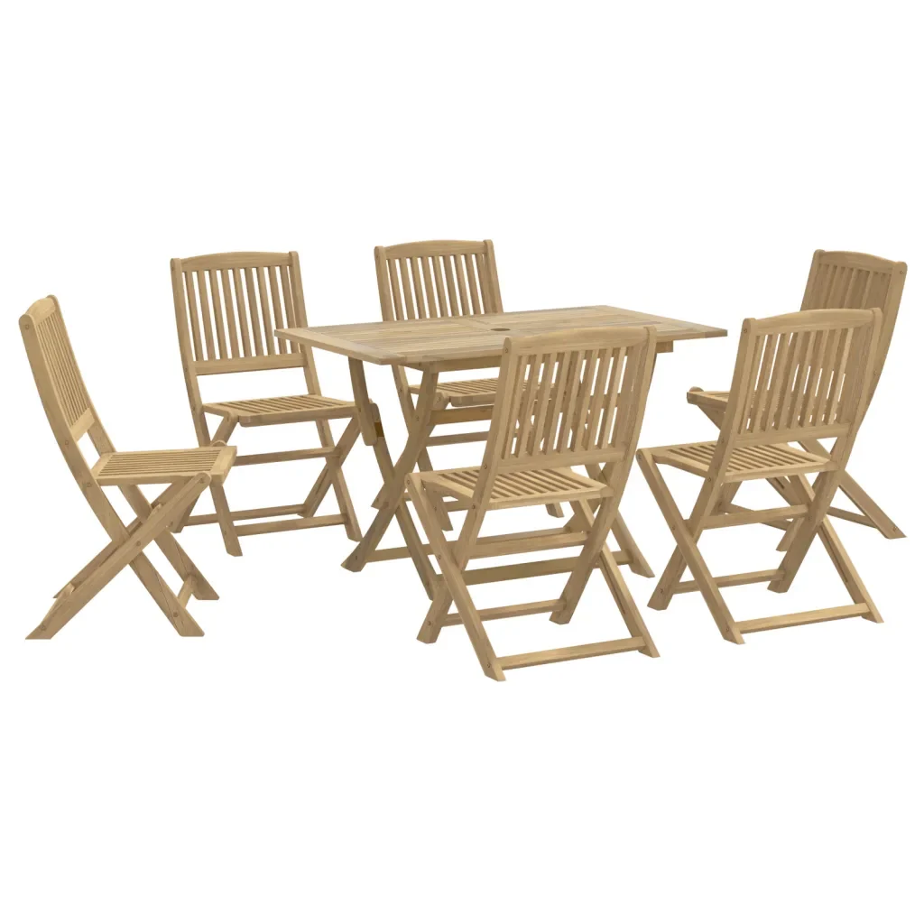 Set da Pranzo da Giardino 7 pz in Legno Massello di Acacia - Image 2