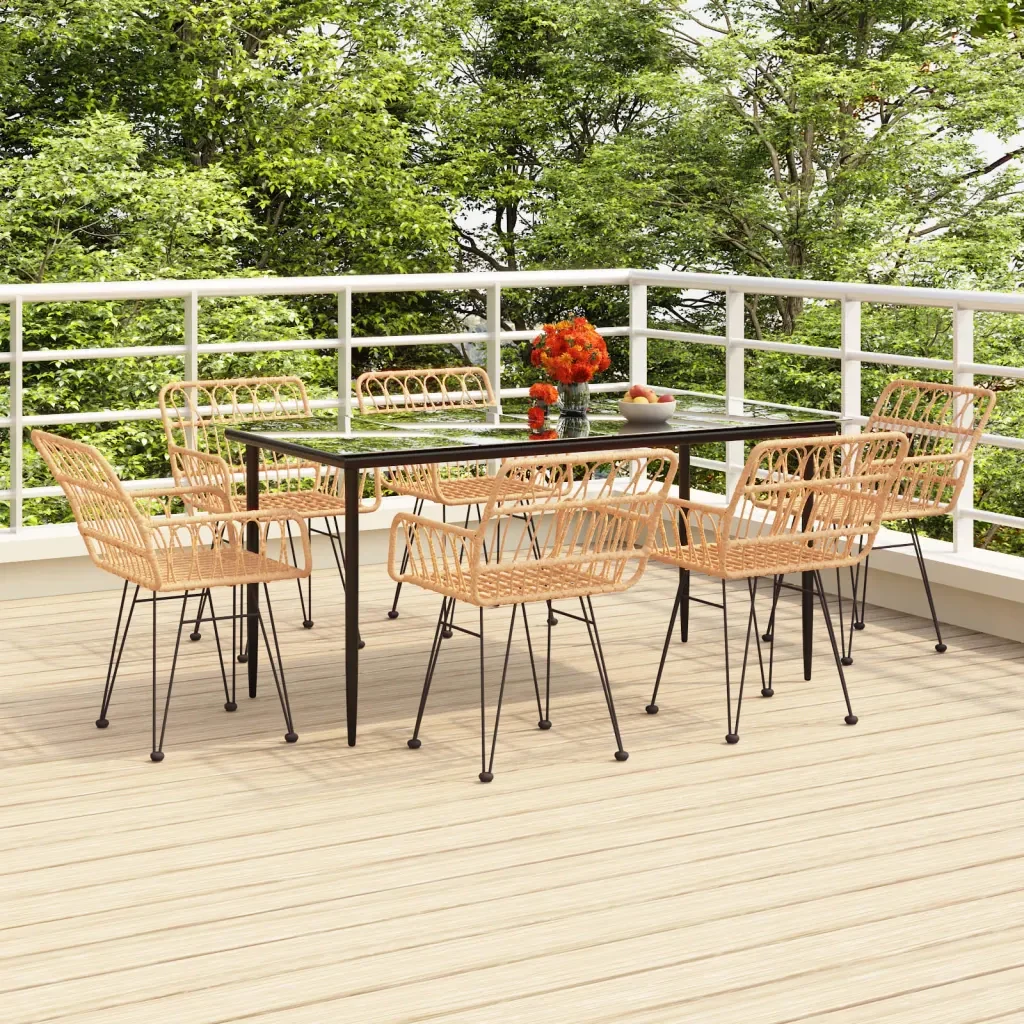 Set da Pranzo da Giardino 7 pz in Polyrattan 3157849