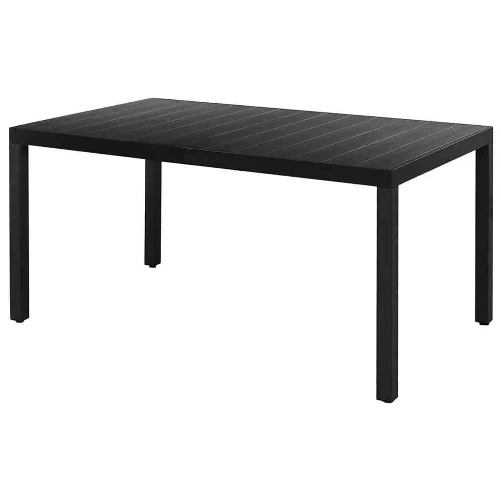 Set da Pranzo da Giardino 7 pz in Rattan PVC Nero - Image 3