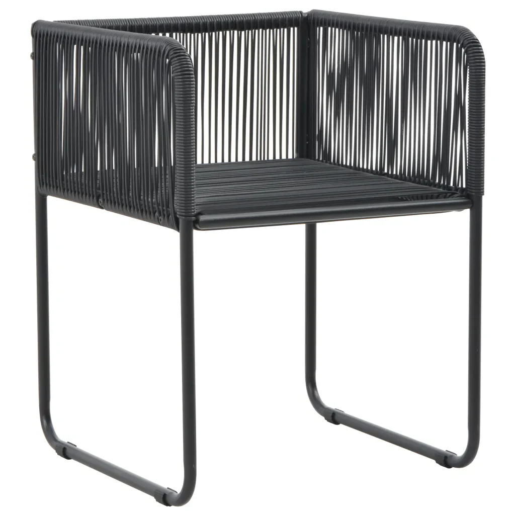 Set da Pranzo da Giardino 7 pz in Rattan PVC Nero - Image 5