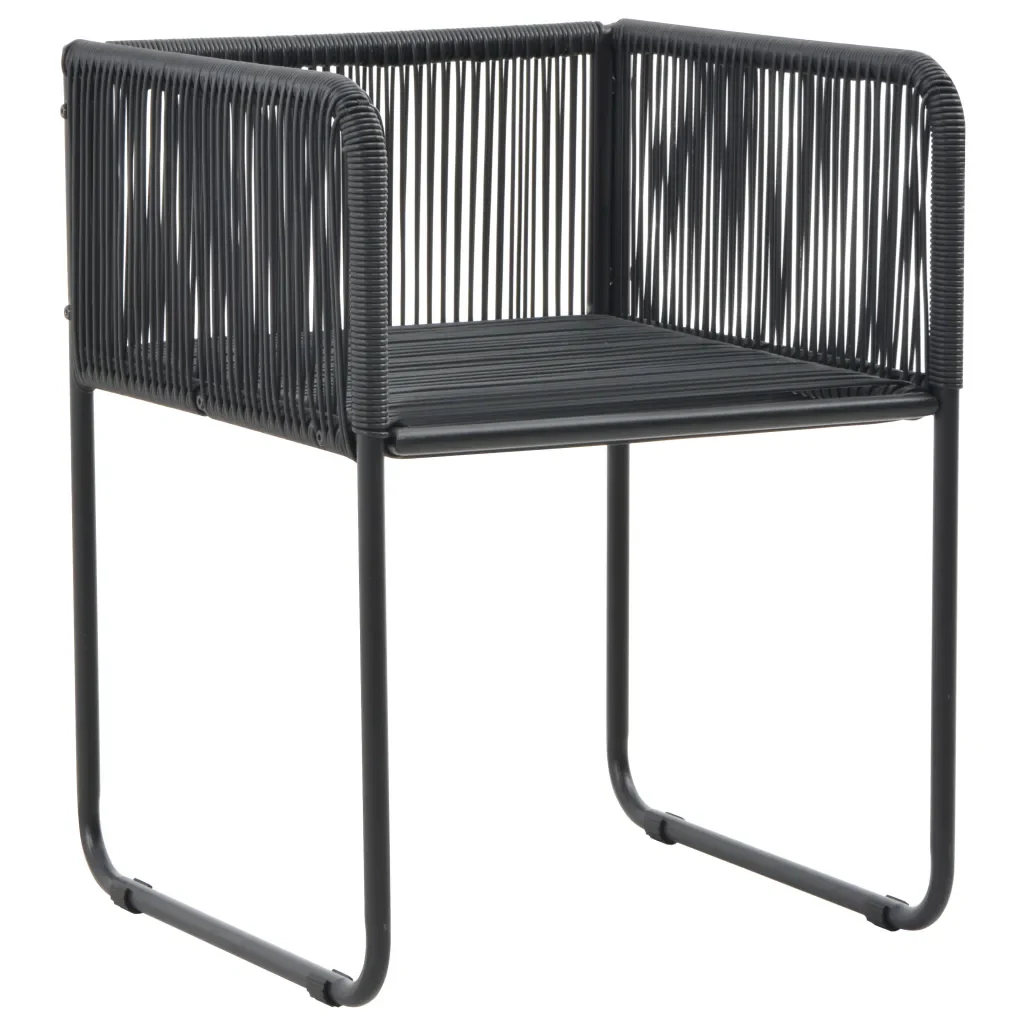 Set da Pranzo da Giardino 7 pz in Rattan PVC Nero - Image 5