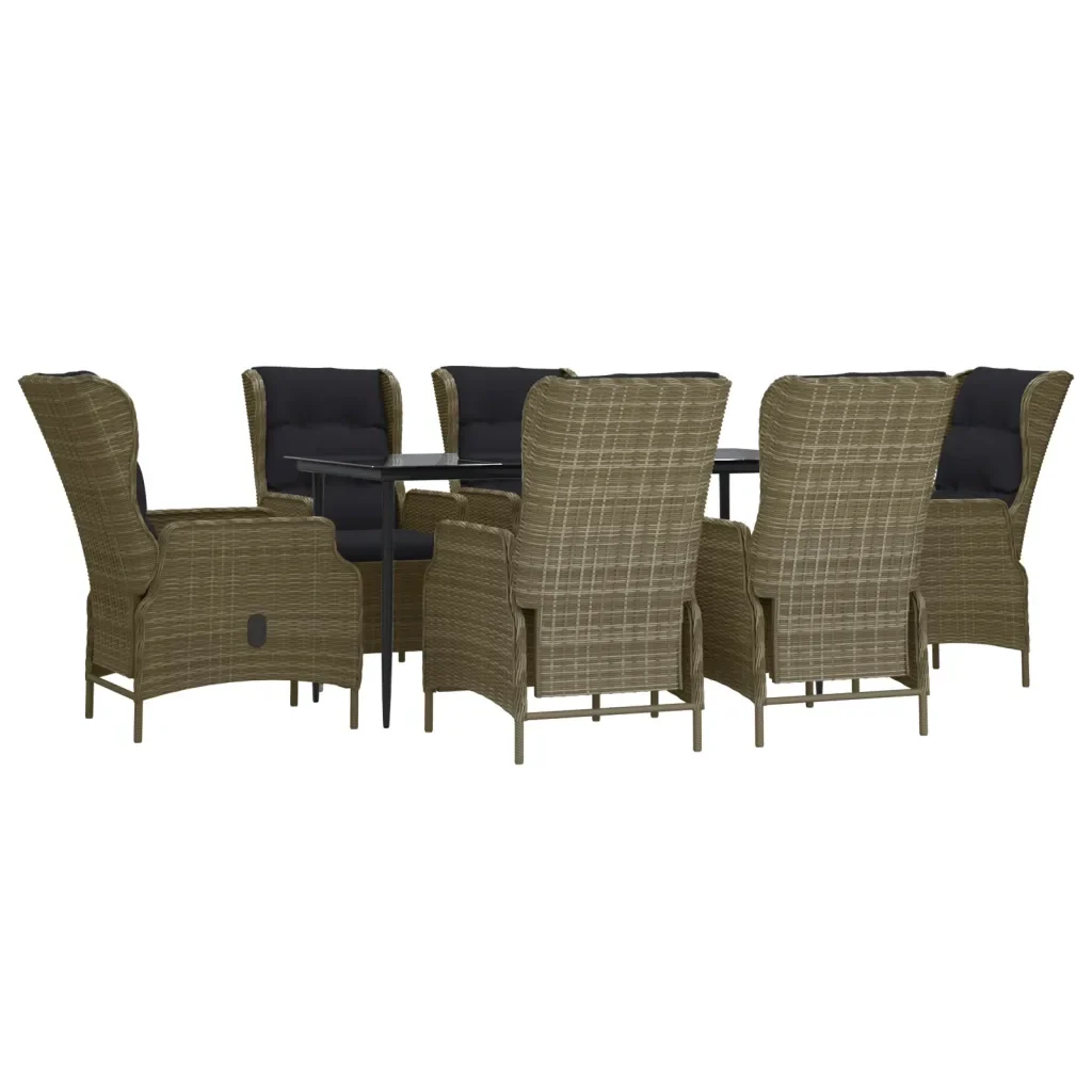 Set da Pranzo da Giardino 7 pz Marrone in Polyrattan 3156811 - Image 3