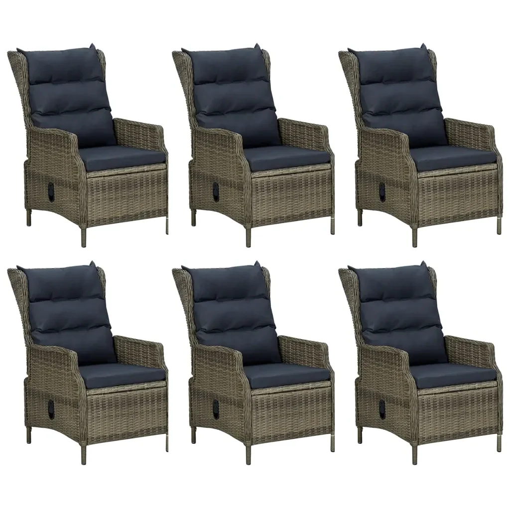 Set da Pranzo da Giardino 7 pz Marrone in Polyrattan 3156811 - Image 4