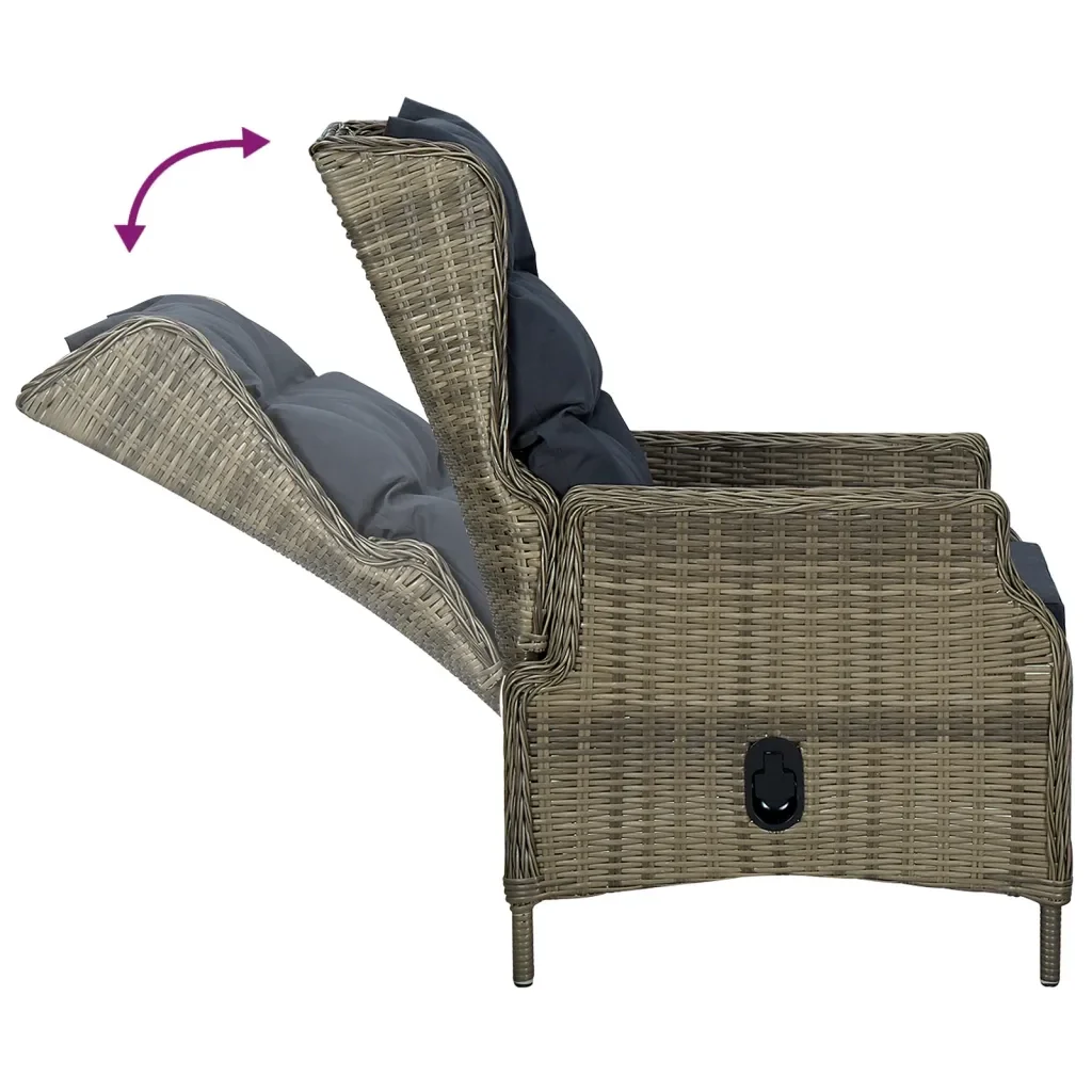 Set da Pranzo da Giardino 7 pz Marrone in Polyrattan 3156811 - Image 6