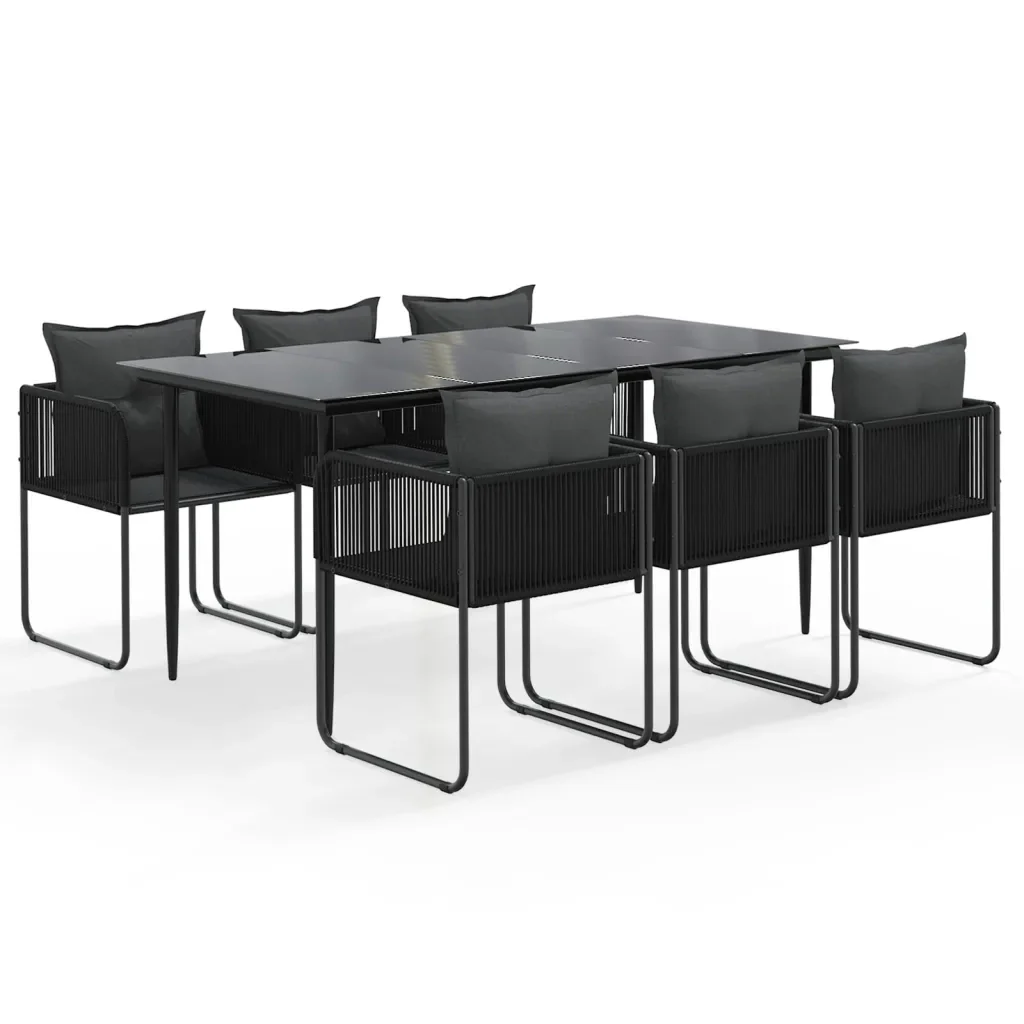 Set da Pranzo da Giardino 7 pz Nero 3156501 - Image 2