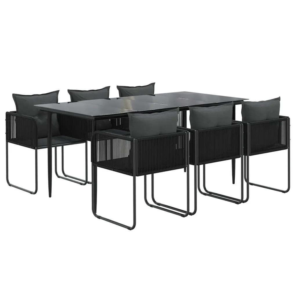 Set da Pranzo da Giardino 7 pz Nero 3156501 - Image 3