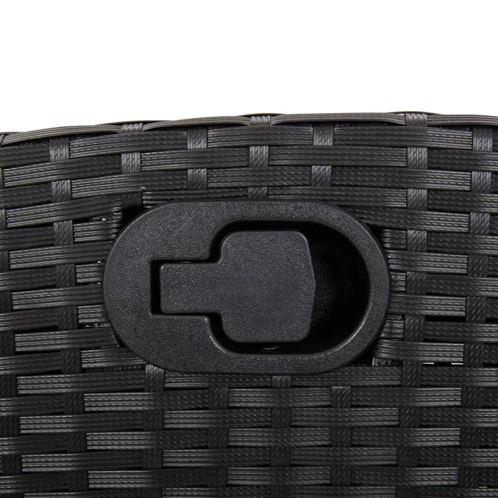 Set da Pranzo da Giardino 7 pz Nero con Cuscini in Polyrattan 3212296 - Image 9