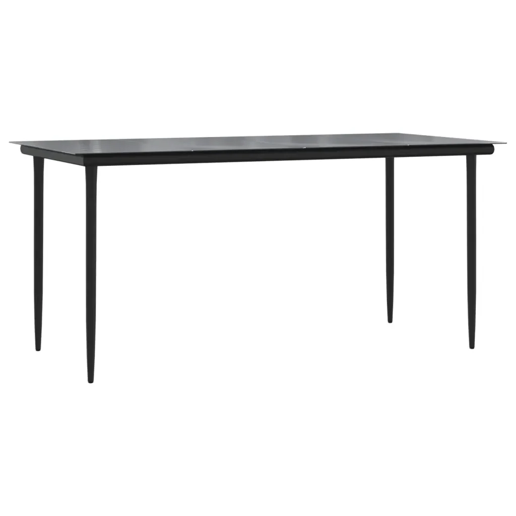 Set da Pranzo da Giardino 7 pz Nero con Cuscini in Polyrattan 3212727 - Image 3