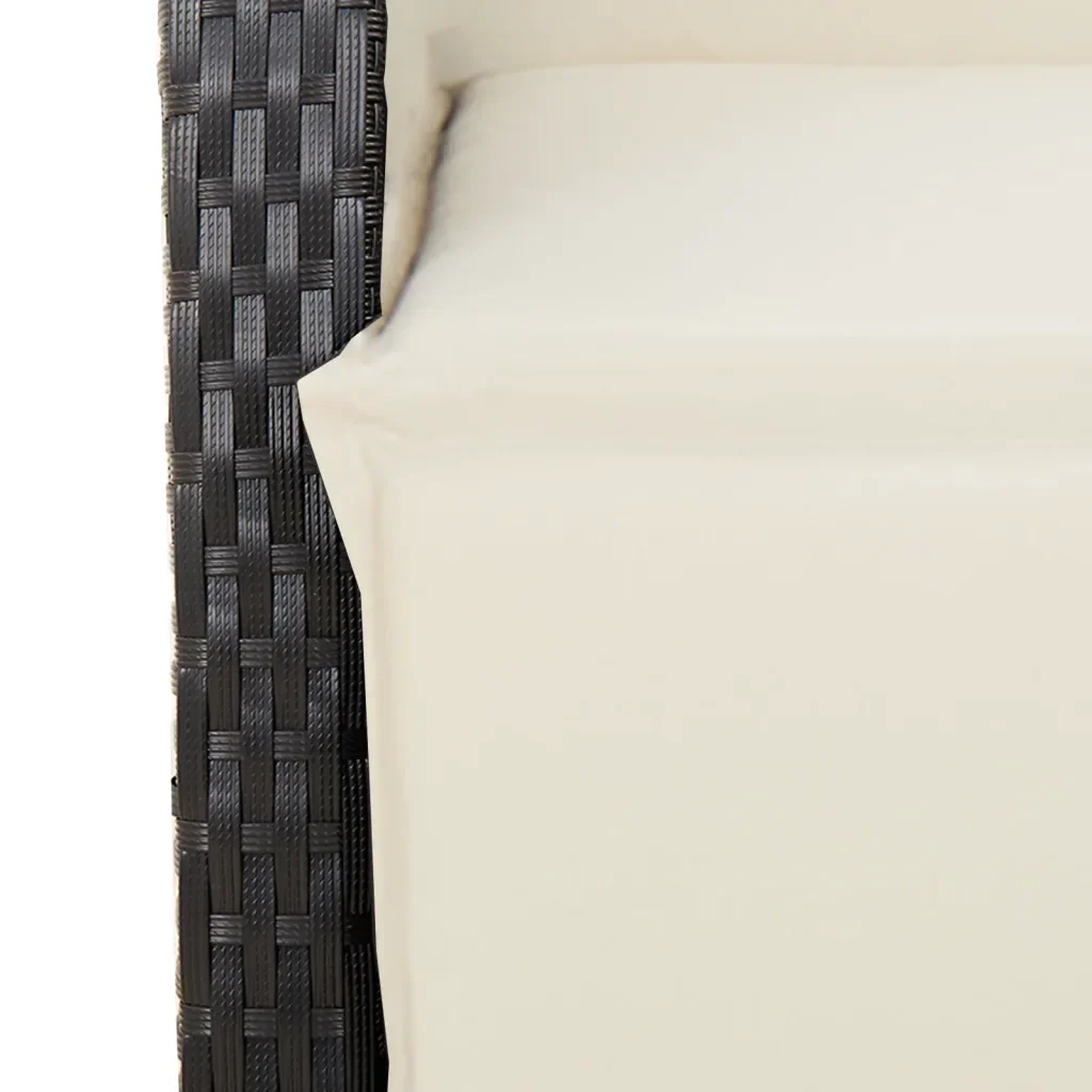 Set da Pranzo da Giardino 7 pz Nero con Cuscini in Polyrattan 3212728 - Image 9