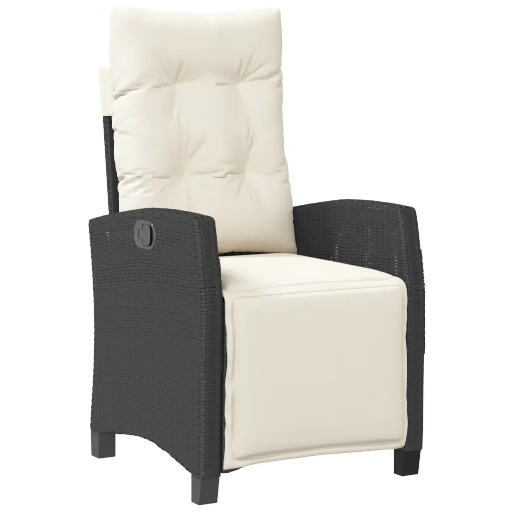 Set da Pranzo da Giardino 7 pz Nero con Cuscini in Polyrattan 3212950 - Image 3