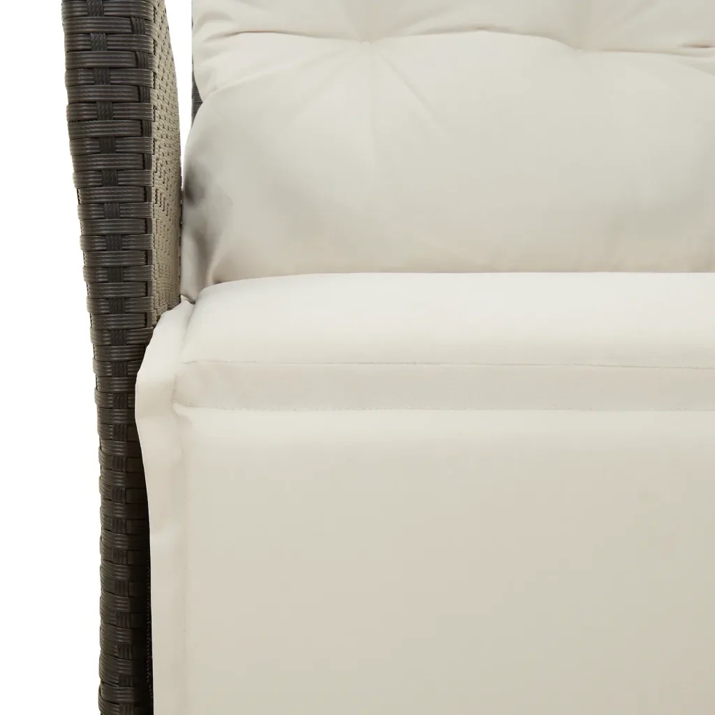 Set da Pranzo da Giardino 7 pz Nero con Cuscini in Polyrattan 3213160 - Image 8