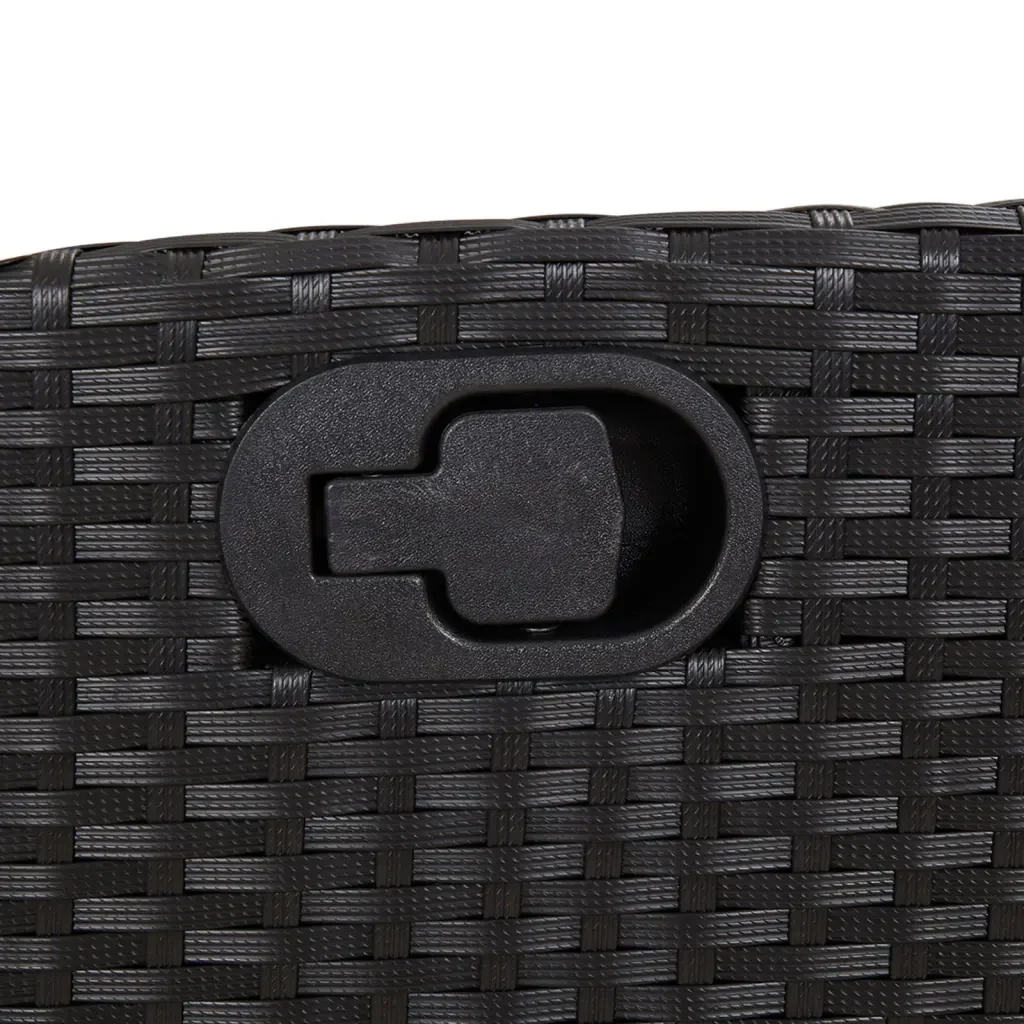 Set da Pranzo da Giardino 7 pz Nero con Cuscini in Polyrattan 3213160 - Image 9