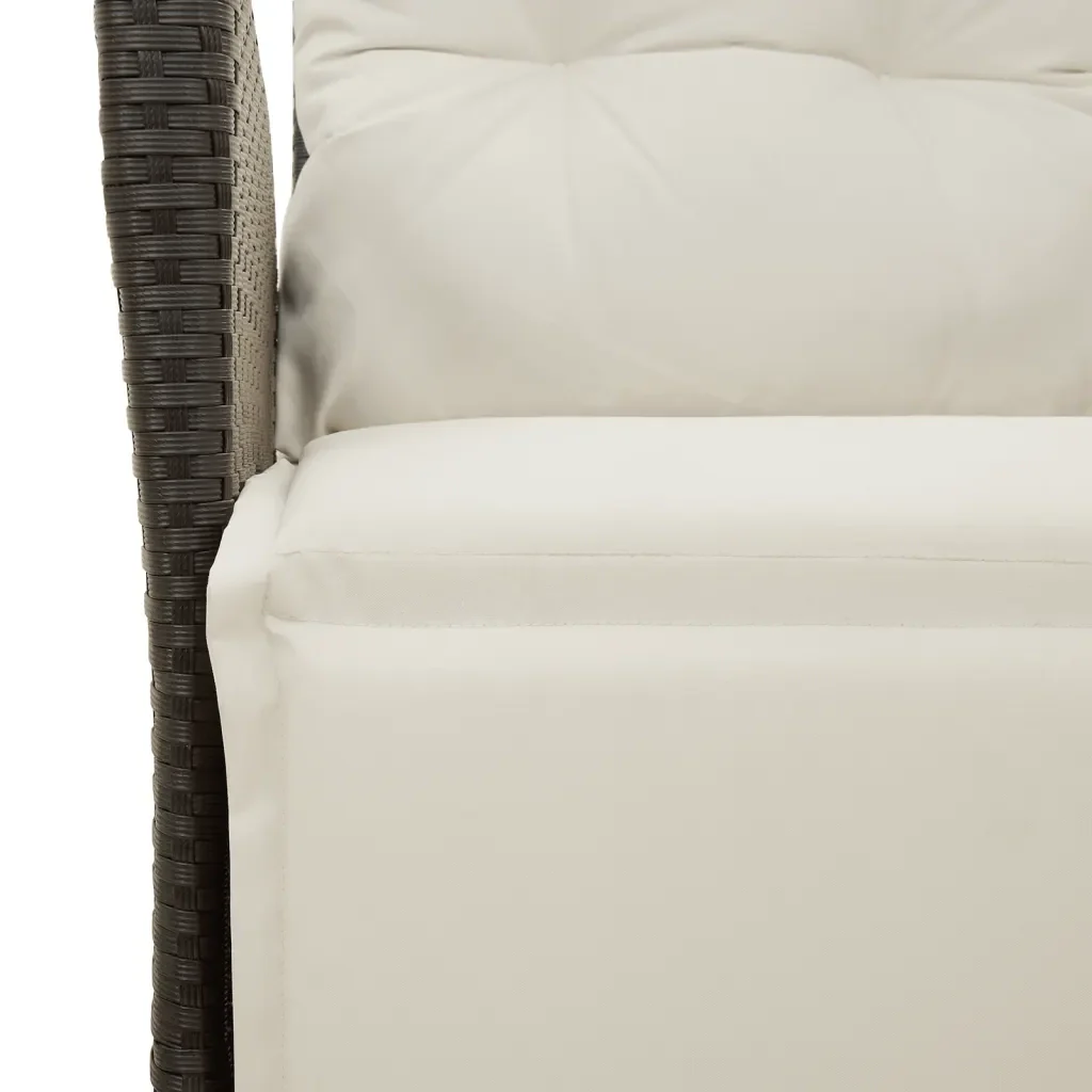 Set da Pranzo da Giardino 7 pz Nero con Cuscini in Polyrattan 3213382 - Image 7