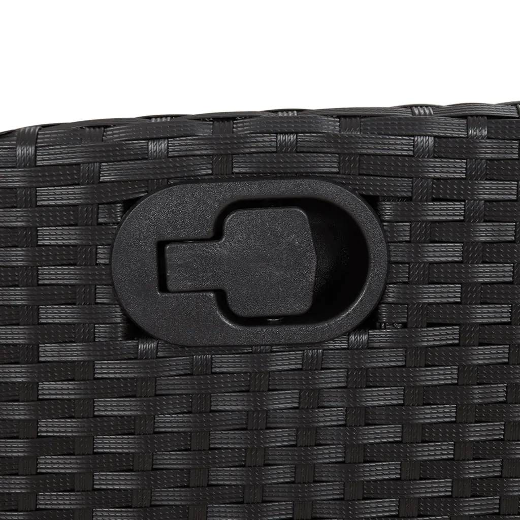 Set da Pranzo da Giardino 7 pz Nero con Cuscini in Polyrattan 3213382 - Image 8