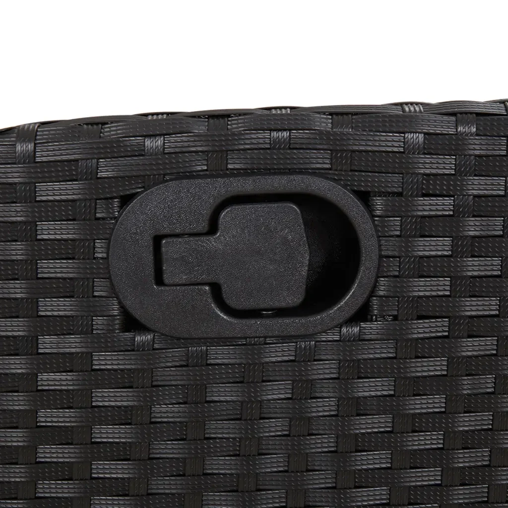 Set da Pranzo da Giardino 7 pz Nero con Cuscini in Polyrattan 3213396 - Image 6