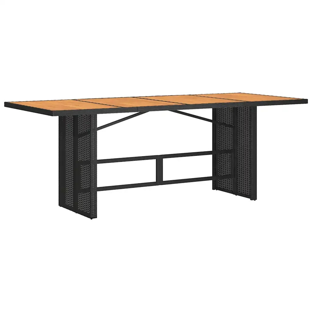 Set da Pranzo da Giardino 7 pz Nero con Cuscini in Polyrattan 3213502 - Image 4