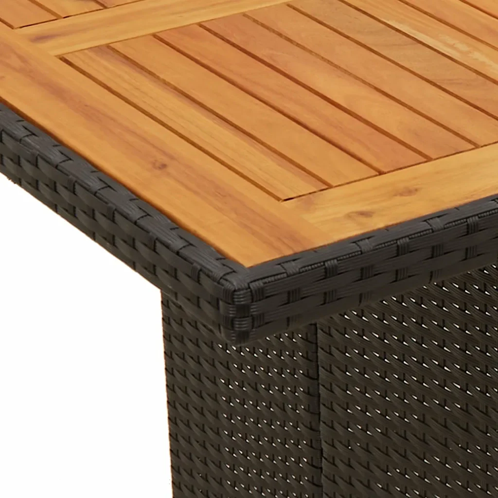 Set da Pranzo da Giardino 7 pz Nero con Cuscini in Polyrattan 3213502 - Image 6