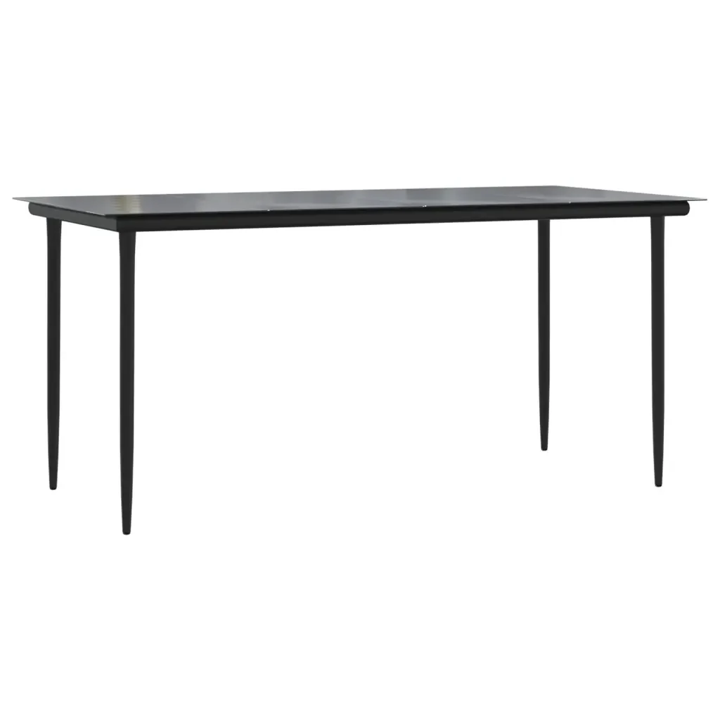 Set da Pranzo da Giardino 7 pz Nero in Polyrattan 3156517 - Image 7