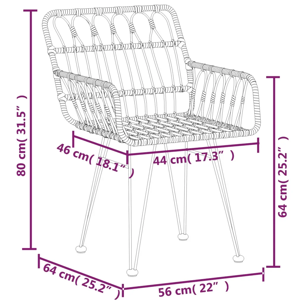 Set da Pranzo da Giardino 7 pz Nero in Polyrattan 3157856 - Image 10