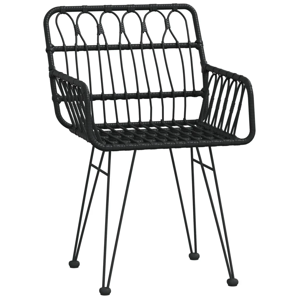 Set da Pranzo da Giardino 7 pz Nero in Polyrattan 3157856 - Image 5