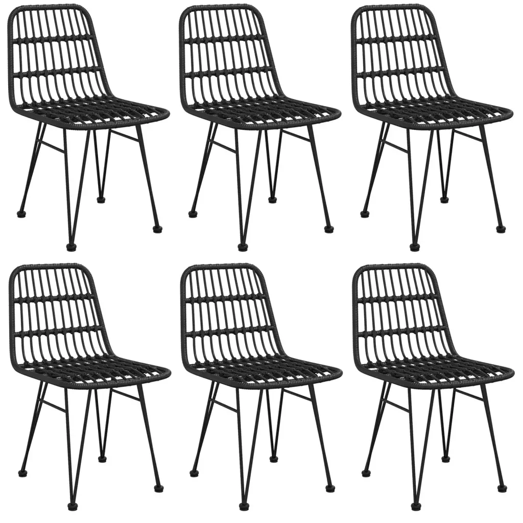 Set da Pranzo da Giardino 7 pz Nero in Polyrattan 3157884 - Image 4
