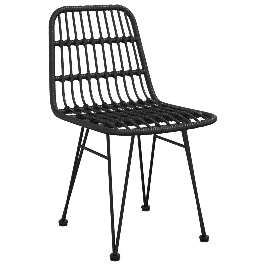 Set da Pranzo da Giardino 7 pz Nero in Polyrattan 3157884 - Image 5