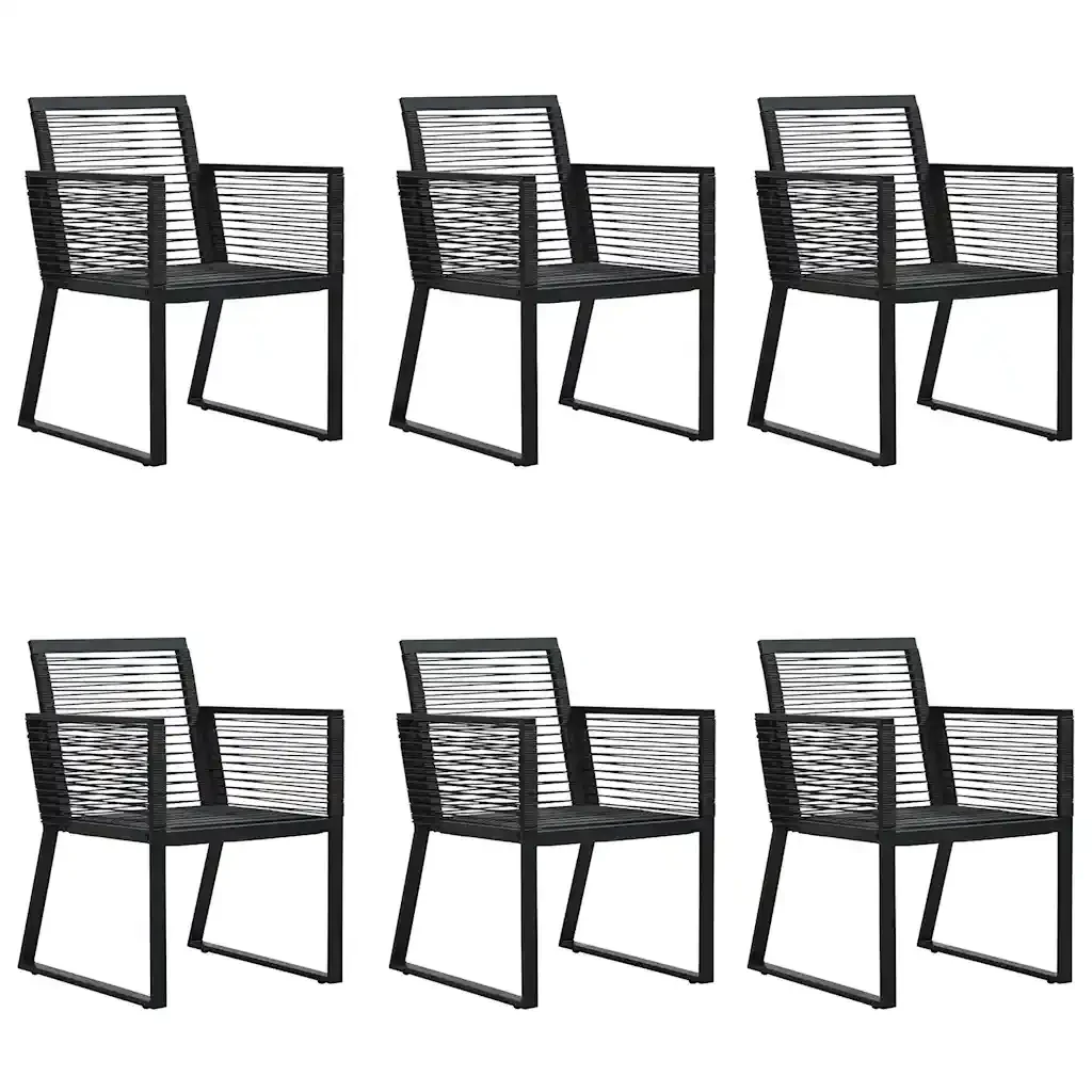 Set da Pranzo da Giardino 7 pz Nero in Rattan PVC 3156549 - Image 4