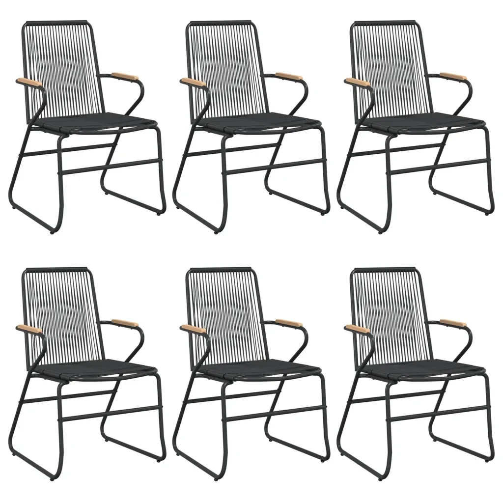 Set da Pranzo da Giardino 7 pz Nero in Rattan PVC 3156577 - Image 4