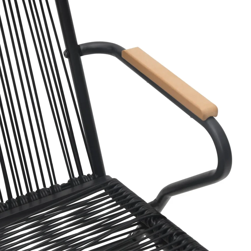 Set da Pranzo da Giardino 7 pz Nero in Rattan PVC 3156577 - Image 7
