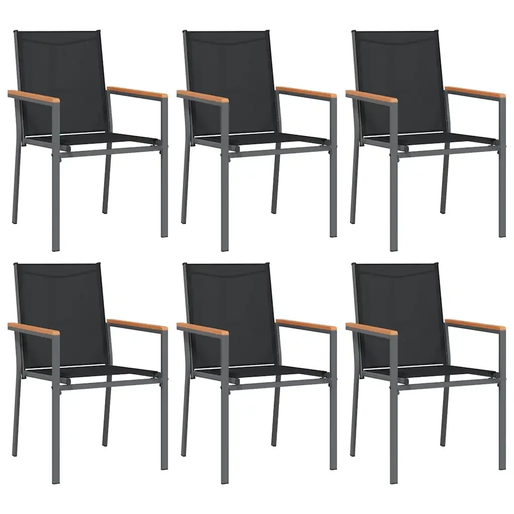Set da Pranzo da Giardino 7 pz Nero in Textilene e Acciaio 3187038 - Image 4