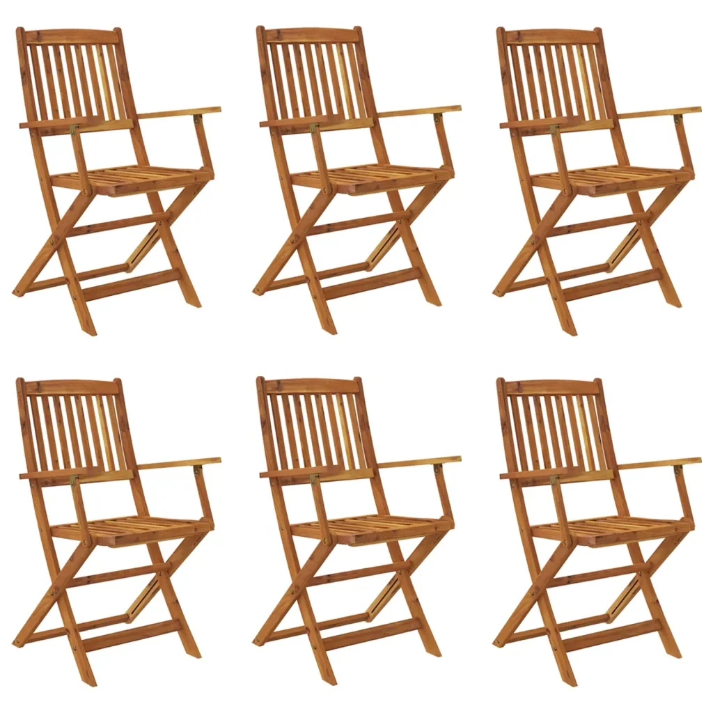 Set da Pranzo da Giardino 7 pz Pieghevole in Massello di Acacia 44057