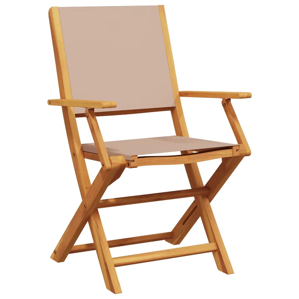 Set da Pranzo da Giardino 7 pz Tortora Tessuto e Legno Massello 3281714 - Image 3