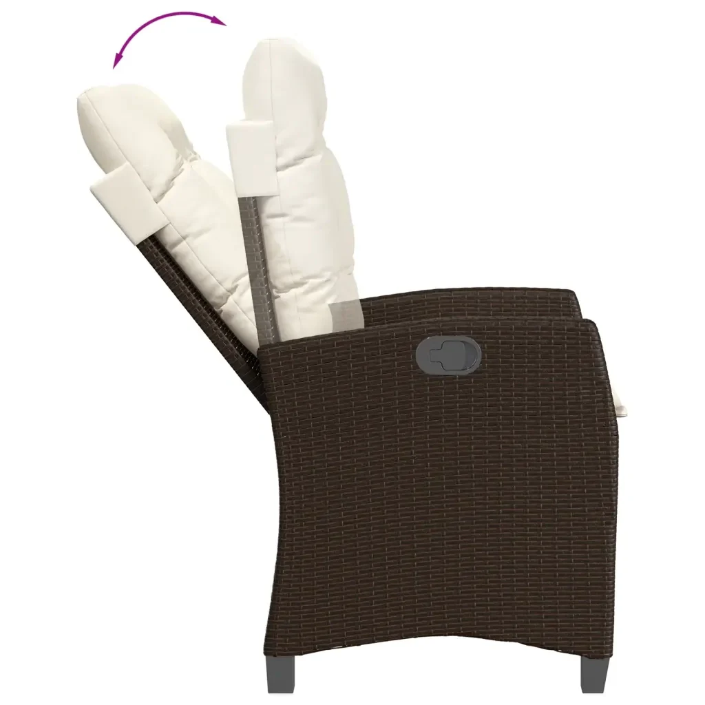 Set da Pranzo da Giardino 7pz con Cuscini in Polyrattan Marrone 3212768 - Image 8