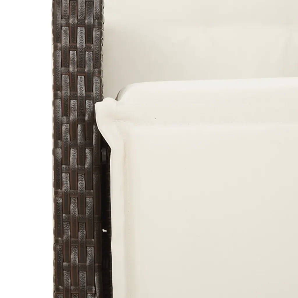 Set da Pranzo da Giardino 7pz con Cuscini in Polyrattan Marrone 3212768 - Image 9