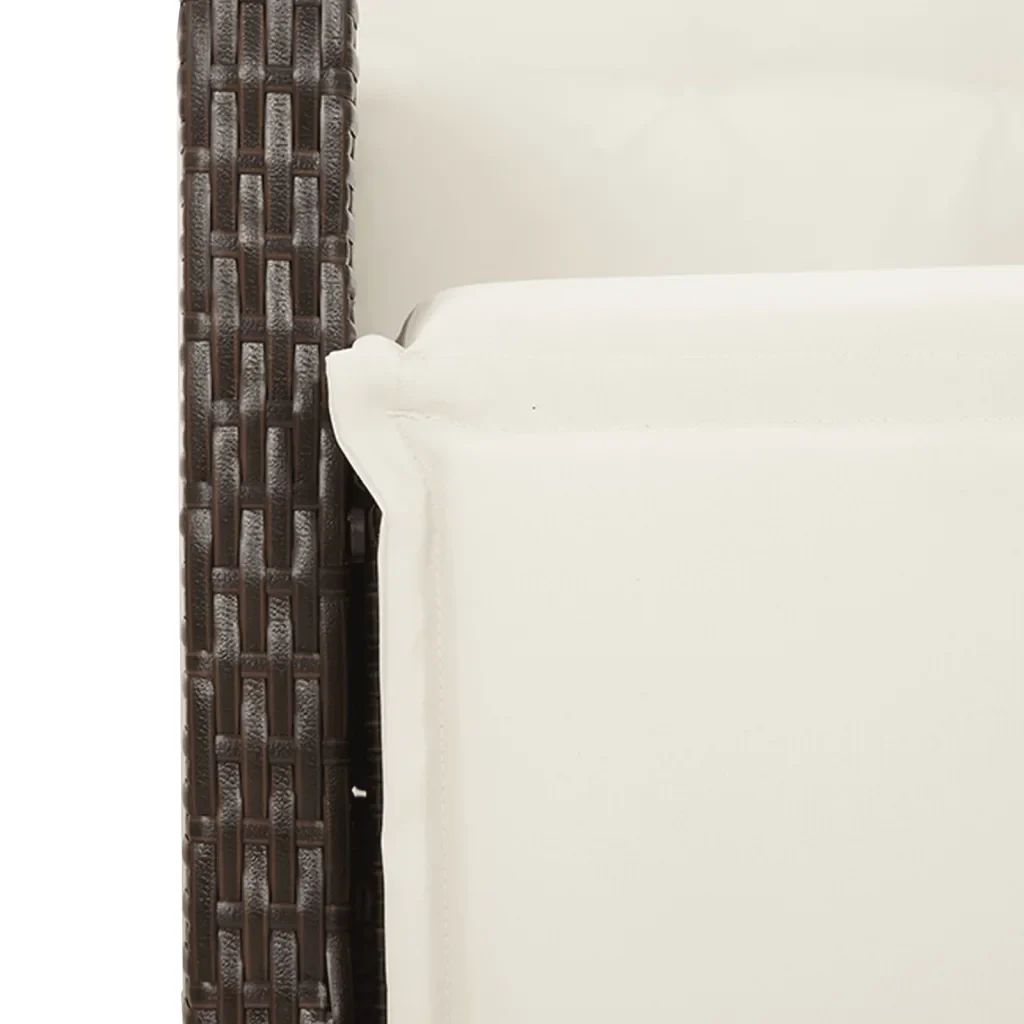 Set da Pranzo da Giardino 7pz con Cuscini in Polyrattan Marrone 3212978 - Image 6