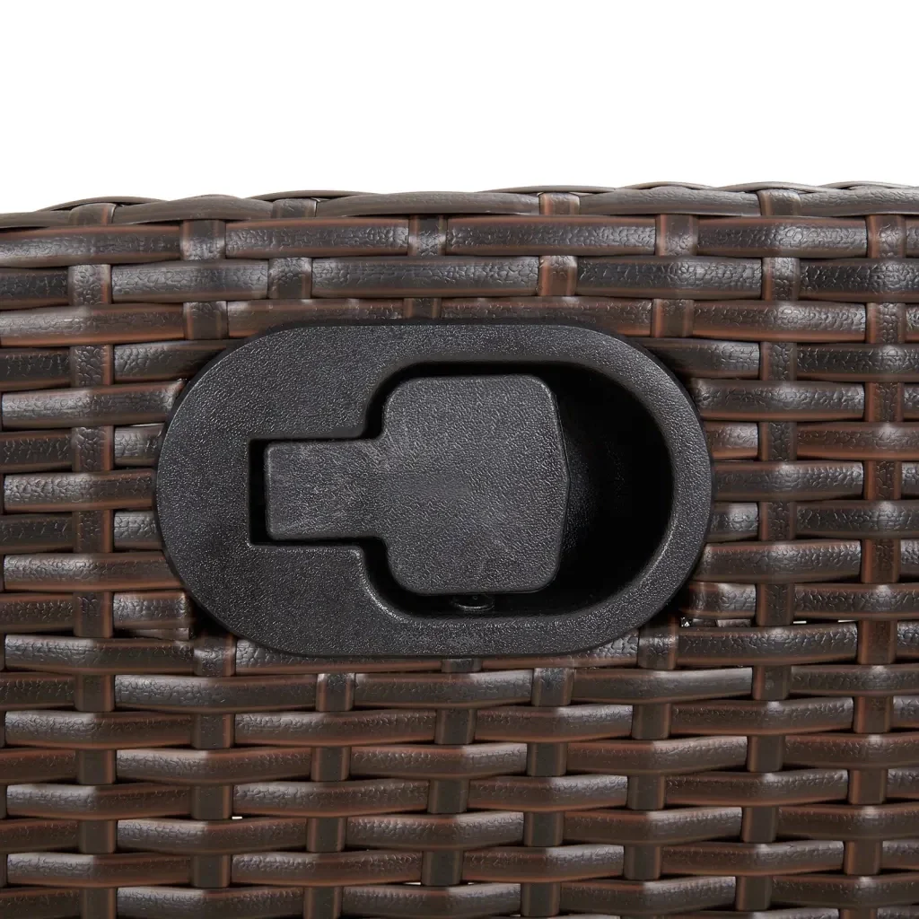 Set da Pranzo da Giardino 7pz con Cuscini in Polyrattan Marrone 3213410 - Image 6