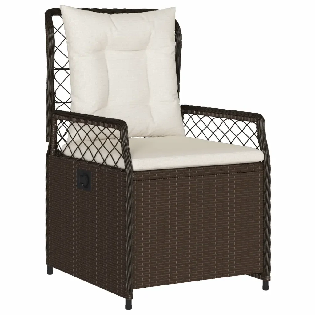 Set da Pranzo da Giardino 7pz con Cuscini in Polyrattan Marrone 3262975 - Image 3