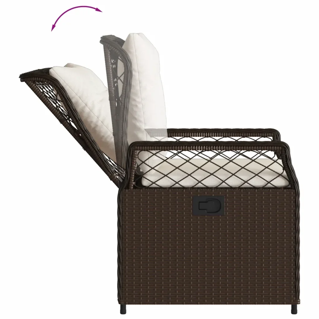 Set da Pranzo da Giardino 7pz con Cuscini in Polyrattan Marrone 3262975 - Image 5