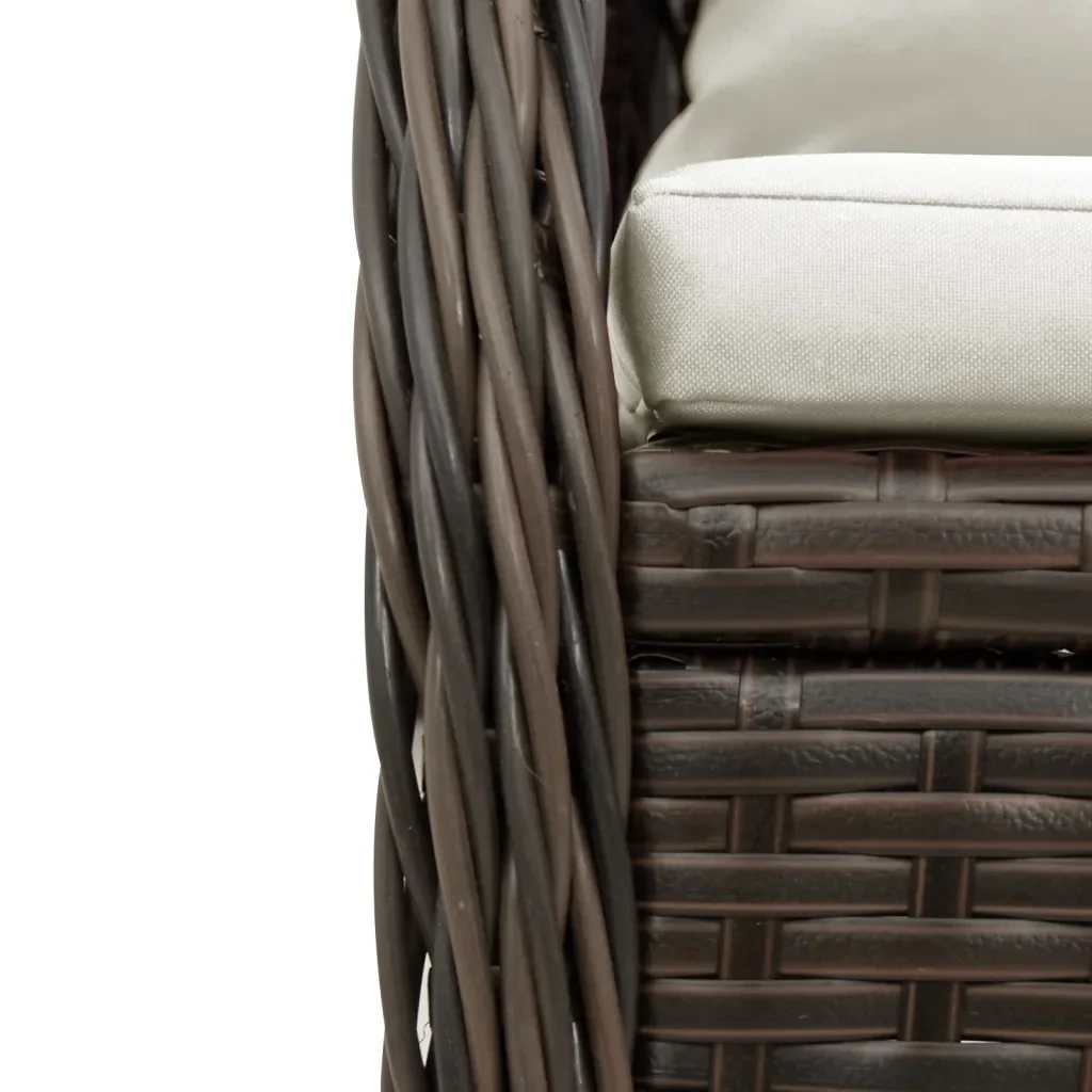 Set da Pranzo da Giardino 7pz con Cuscini in Polyrattan Marrone 3262975 - Image 6