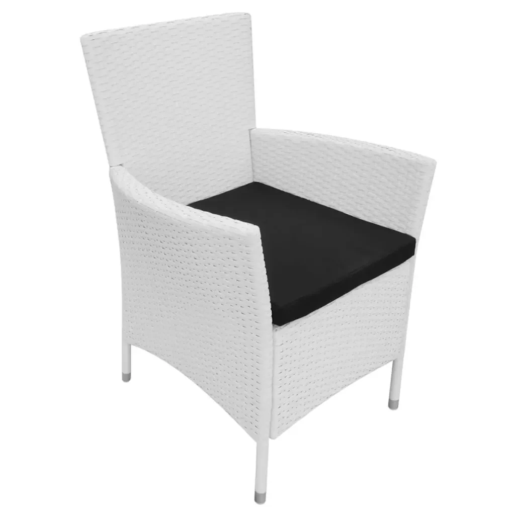 Set da Pranzo da Giardino 9 pz in Polyrattan Bianco Crema 42500 - Image 6