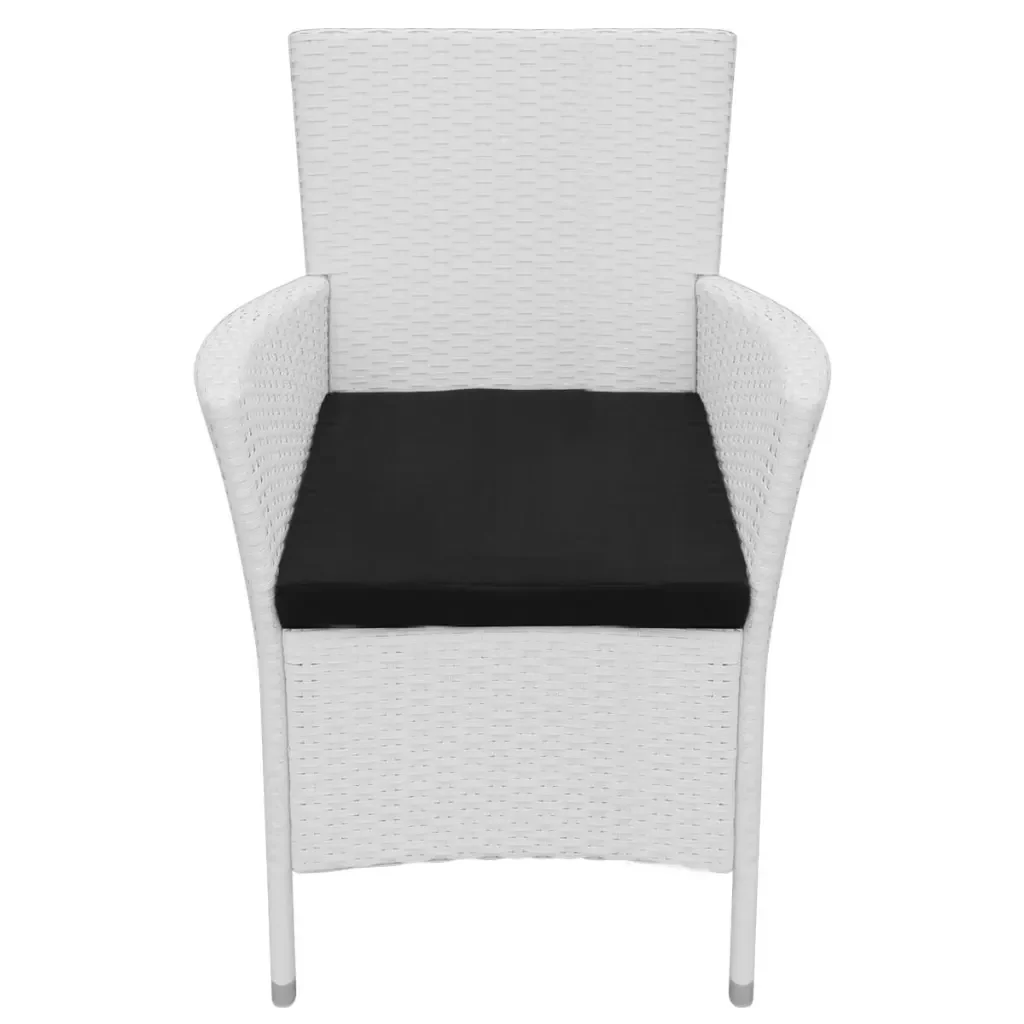 Set da Pranzo da Giardino 9 pz in Polyrattan Bianco Crema 42500 - Image 7