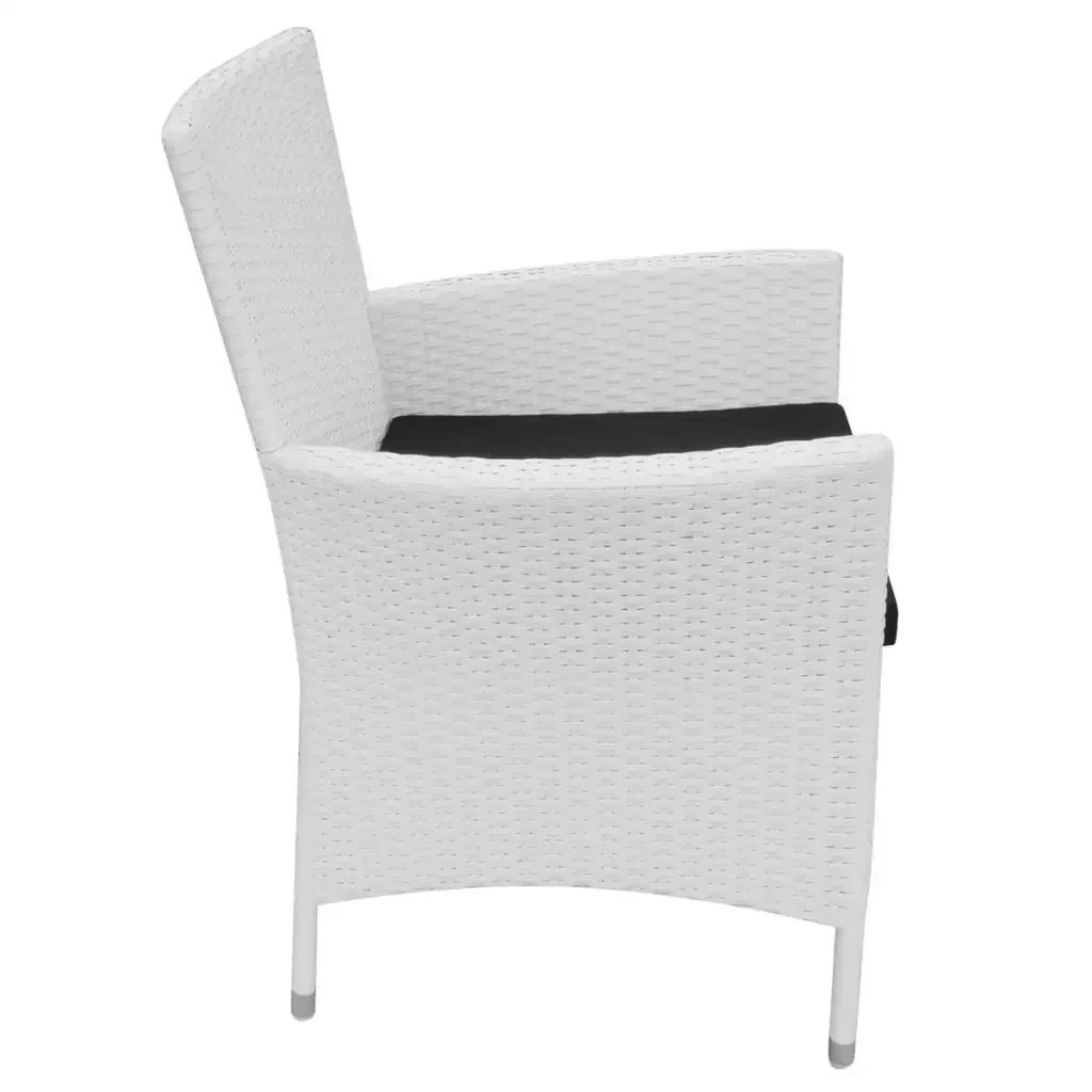 Set da Pranzo da Giardino 9 pz in Polyrattan Bianco Crema 42500 - Image 8