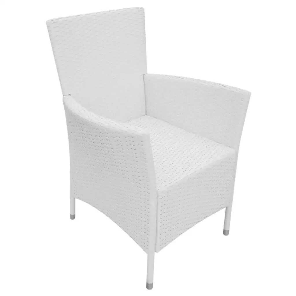 Set da Pranzo da Giardino 9 pz in Polyrattan Bianco Crema 42500 - Image 9