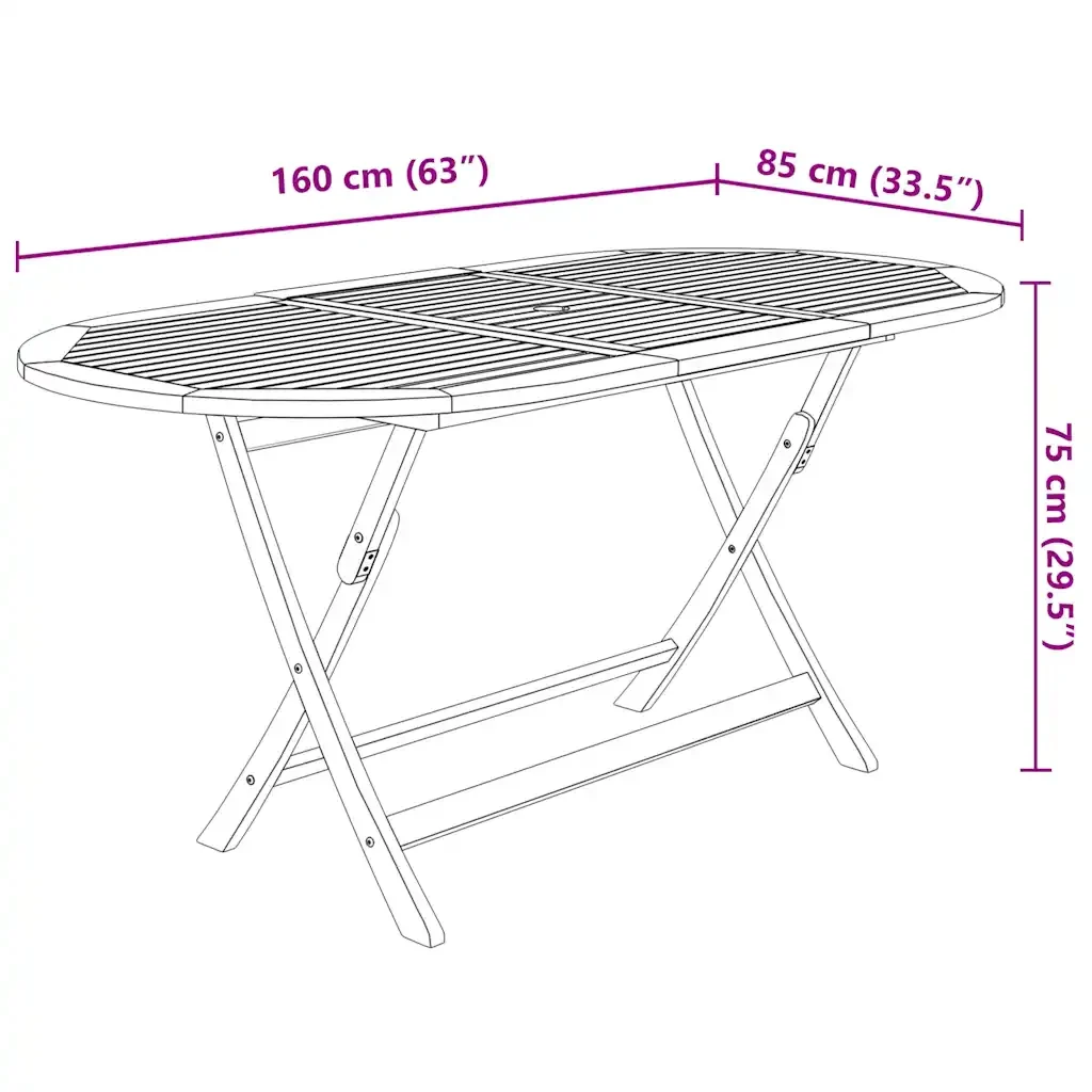 Set da Pranzo da Giardino 9 pz Pieghevole in Massello di Acacia cod mxl 43616 - Image 8