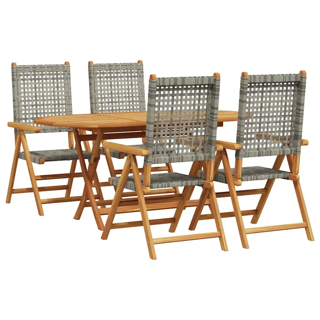 Set da Pranzo per Giardino 5 pcs Grigio 3375732 - Image 2